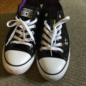 Converse black sequin